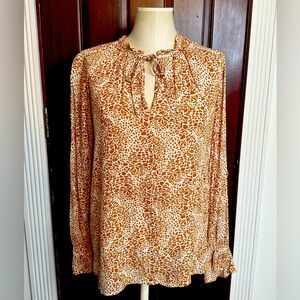 LOFT autumn and cream colored peasant blouse